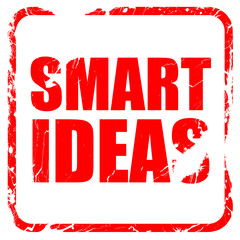 smart ideas, red rubber stamp with grunge edges