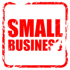 small business, red rubber stamp with grunge edges