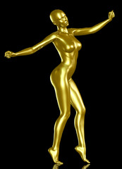 3d rendered illustration of golden woman
