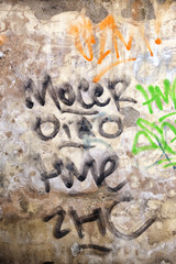 Grunge graffiti wall from the Czech republic