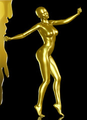 Fototapeta premium 3d rendered illustration of golden woman