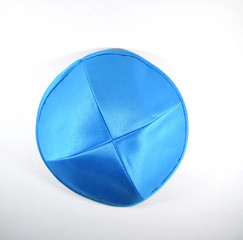 Blue yarmulkeh, also known as kippah, used in Jewish ceremonies (Bar, Bat, B'nei Mitzvah, Hanukkah,...