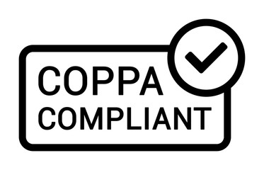 COPPA compliant - Children's Online Privacy Protection Act line art badge label icon