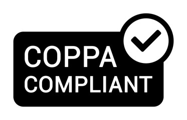 COPPA compliant - Children's Online Privacy Protection Act flat badge label icon