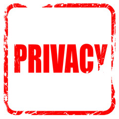 privacy, red rubber stamp with grunge edges