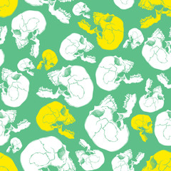 Terrible frightening seamless pattern with skull - 111272050