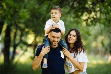 Young love family spending time in park