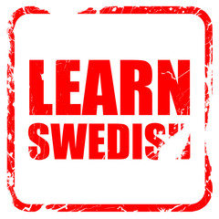 learn swedish, red rubber stamp with grunge edges