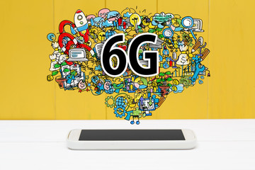 6G concept with smartphone