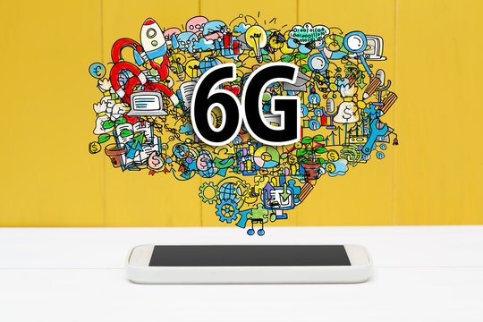 6G concept with smartphone