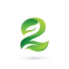 Green Leaf Number Two Logo