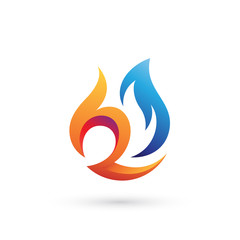 Creative Global Fire and Flame Abstract Number Two Logo