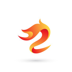 Abstract Fire Number Two Logo