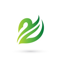 Green Leaf Abstract Number Two Logo