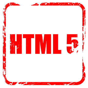 html 5, red rubber stamp with grunge edges