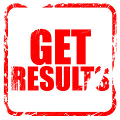 get results, red rubber stamp with grunge edges