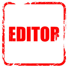 editor, red rubber stamp with grunge edges