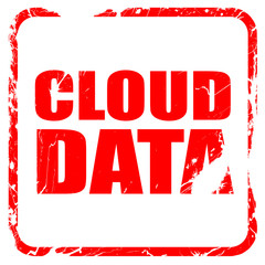 cloud data, red rubber stamp with grunge edges