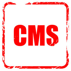 cms, red rubber stamp with grunge edges