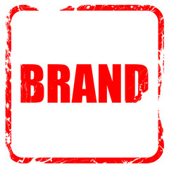 brand sign background, red rubber stamp with grunge edges