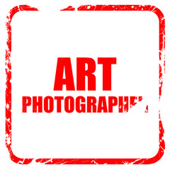 art photographer, red rubber stamp with grunge edges