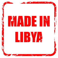 Made in libya, red rubber stamp with grunge edges