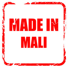 Made in mali, red rubber stamp with grunge edges