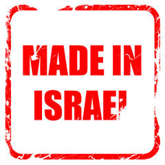 Made in israel, red rubber stamp with grunge edges