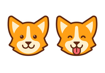 Corgi dog face icon