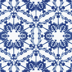 Old ceramic tiles patterns in the park public.