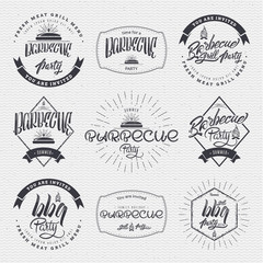 BBQ party - poster, sticker, badge, label, icon, flyer, stamp print on clothing