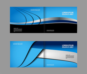 Vector empty bi-fold brochure print template design
