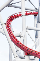 a red roller coaster's loop