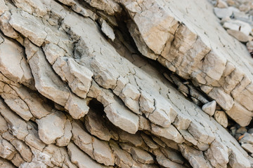 closeup of limestone rock layers
