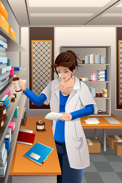 Pharmacist Working in the pharmacy