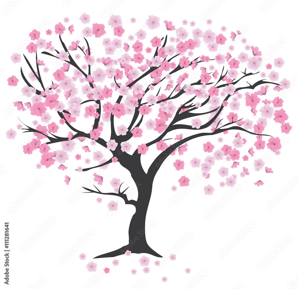 Wall mural cherry tree