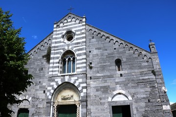 Fototapeta na wymiar Porto Venere Liguria in Italy, Church San Lorenzo