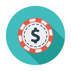 Gambling chips flat icon