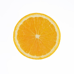 Slice of fresh orange isolated on white background