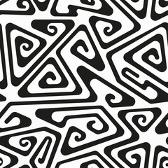 monochrome spiral seamless pattern