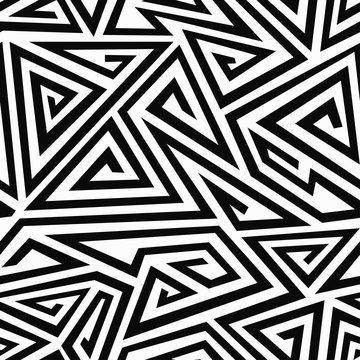  monochrome spiral triangle seamless pattern