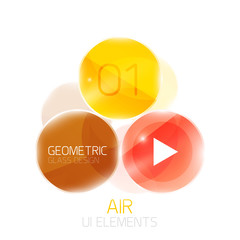 Colorful glass circles composition