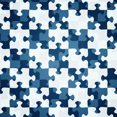 blue puzzle seamless pattern
