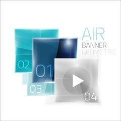 Glass square banner