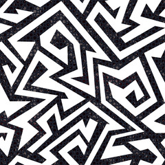 white maze seamless pattern with grunge effect © gudinny
