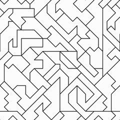 Monochrome mosaic seamless pattern.