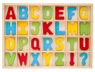 Set of colorful uppercase alphabet