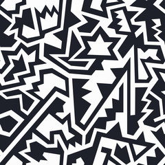 Monochrome tribal seamless pattern