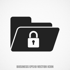 Business vector Folder With Lock icon. Modern flat design.