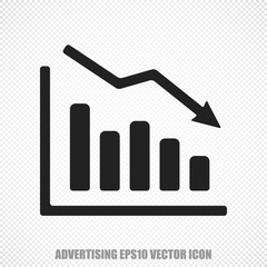 Marketing vector Decline Graph icon. Modern flat design.